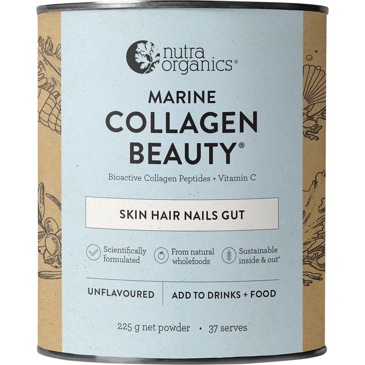 Nutra Organics - Marine Collagen Beauty Unflavoured 225g