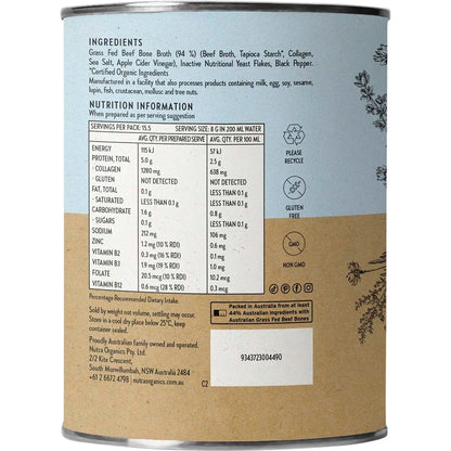 Nutra Organics - Beef Bone Broth Hearty Original 125g