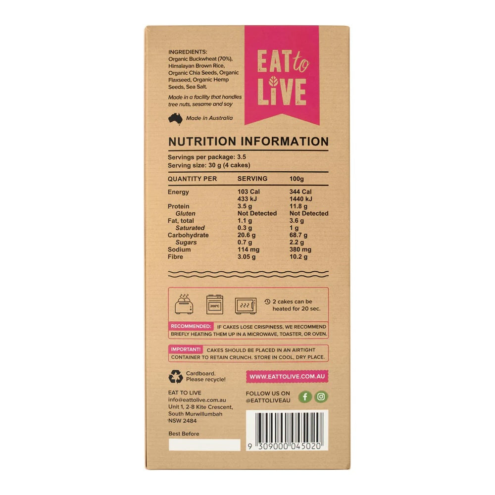 Eat to Live - Buckwheat Cakes w/ Plant Omegas 110g