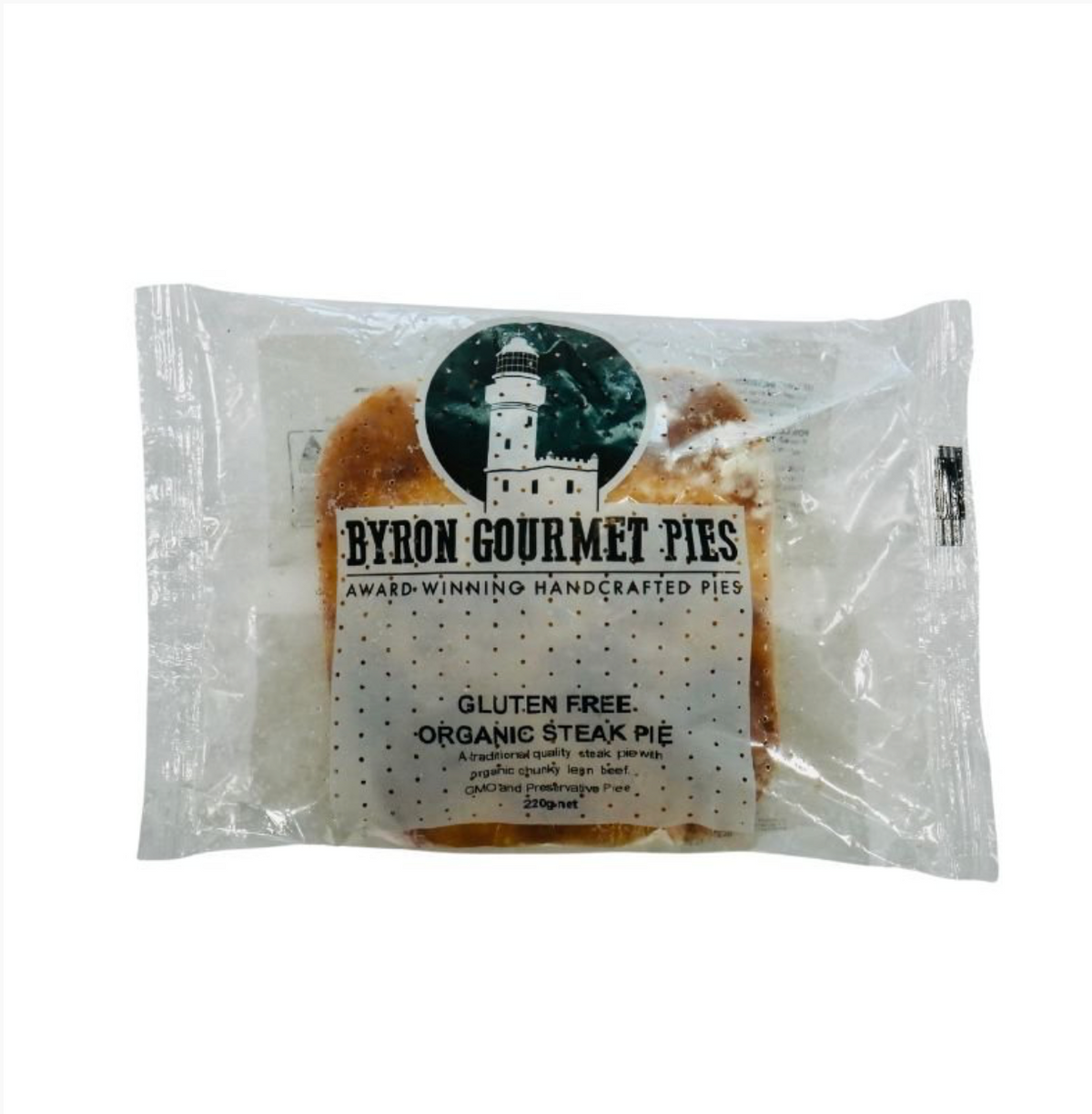 Byron Gourmet Pies - Organic Steak Pie Gluten Free 220g