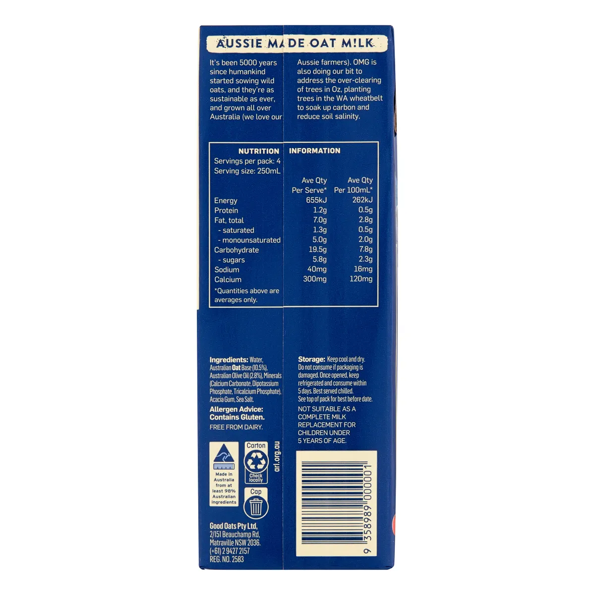 OMG - Oat Milk Barista 1lt