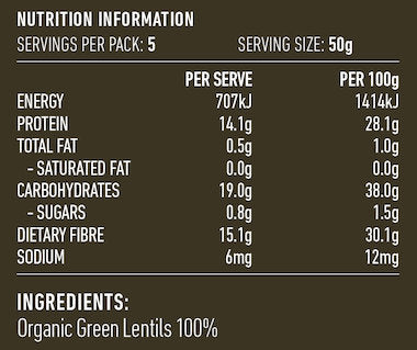 Lotus - Organic Green Lentils 250g