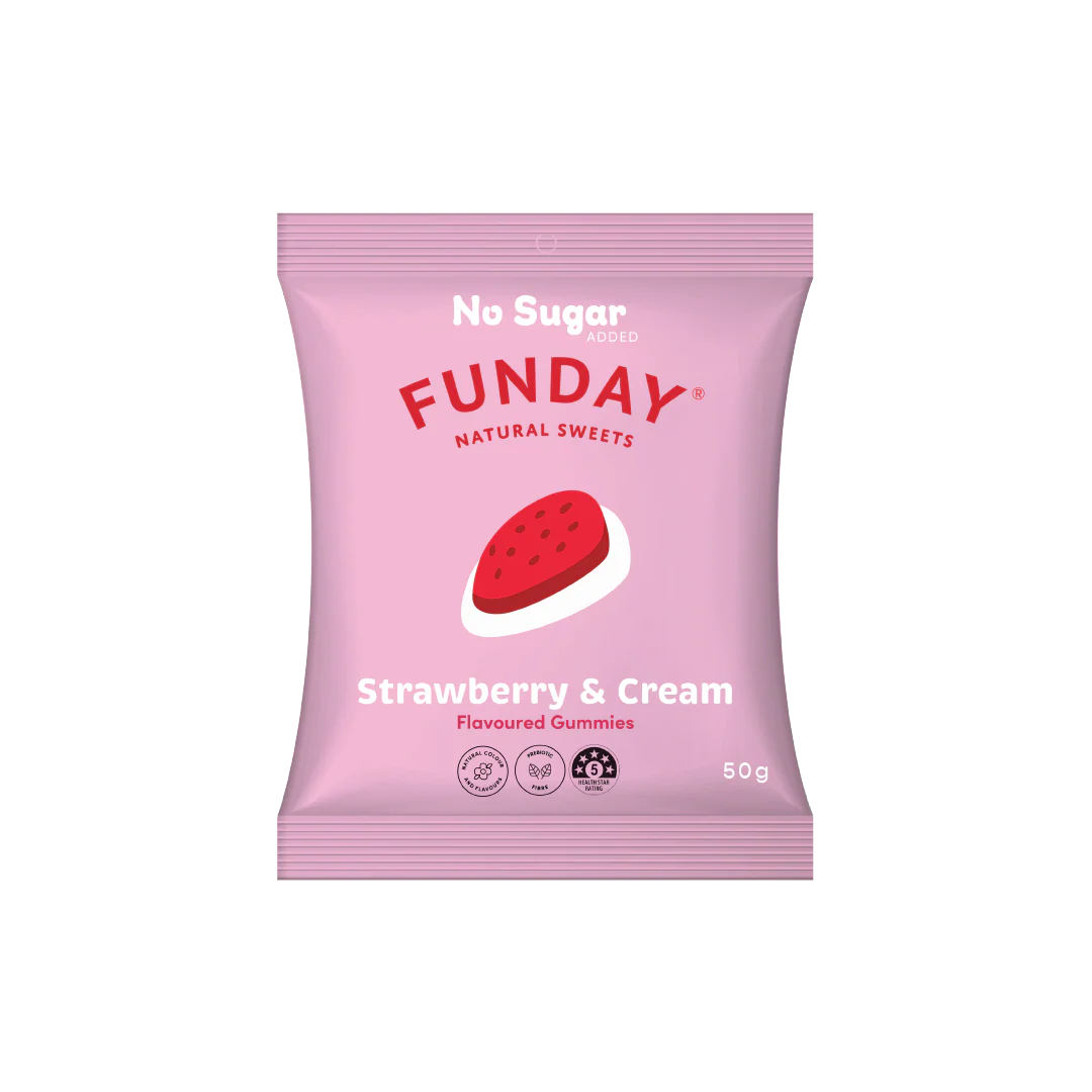 Funday Natural Sweets - Strawberry & Cream 50g