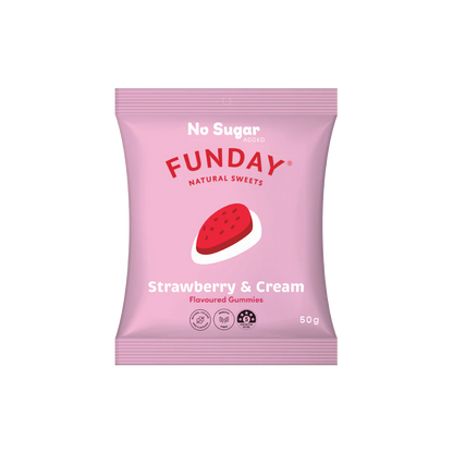 Funday Natural Sweets - Strawberry & Cream 50g