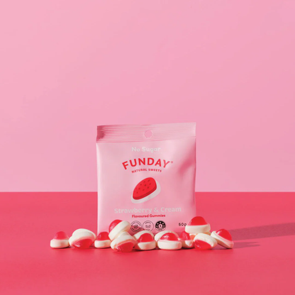 Funday Natural Sweets - Strawberry & Cream 50g