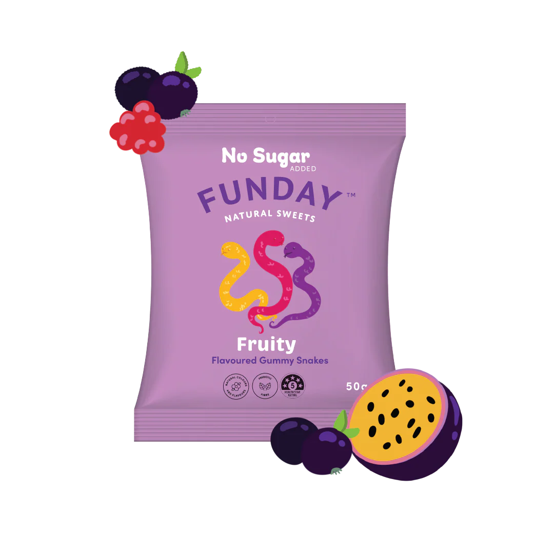 Funday Natural Sweets - Fruity Gummy Snakes 50g