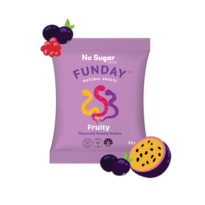 Funday Natural Sweets - Fruity Gummy Snakes 50g