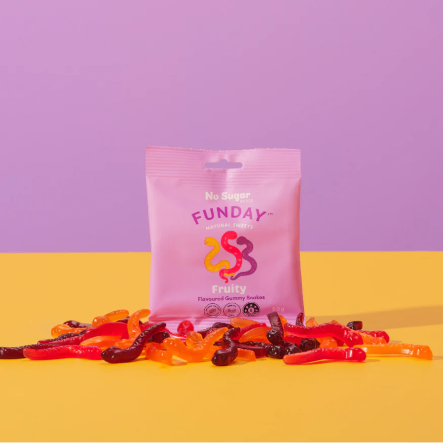 Funday Natural Sweets - Fruity Gummy Snakes 50g