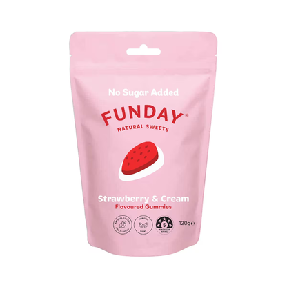 Funday Natural Sweets - Share Bag Strawberry & Cream 120g