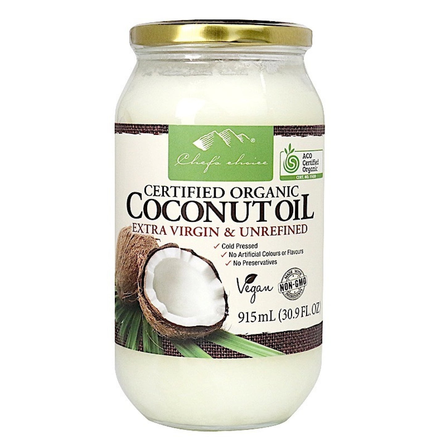 Chef's Choice - Coconut Oil Extra Virgin Unrefined 915ml