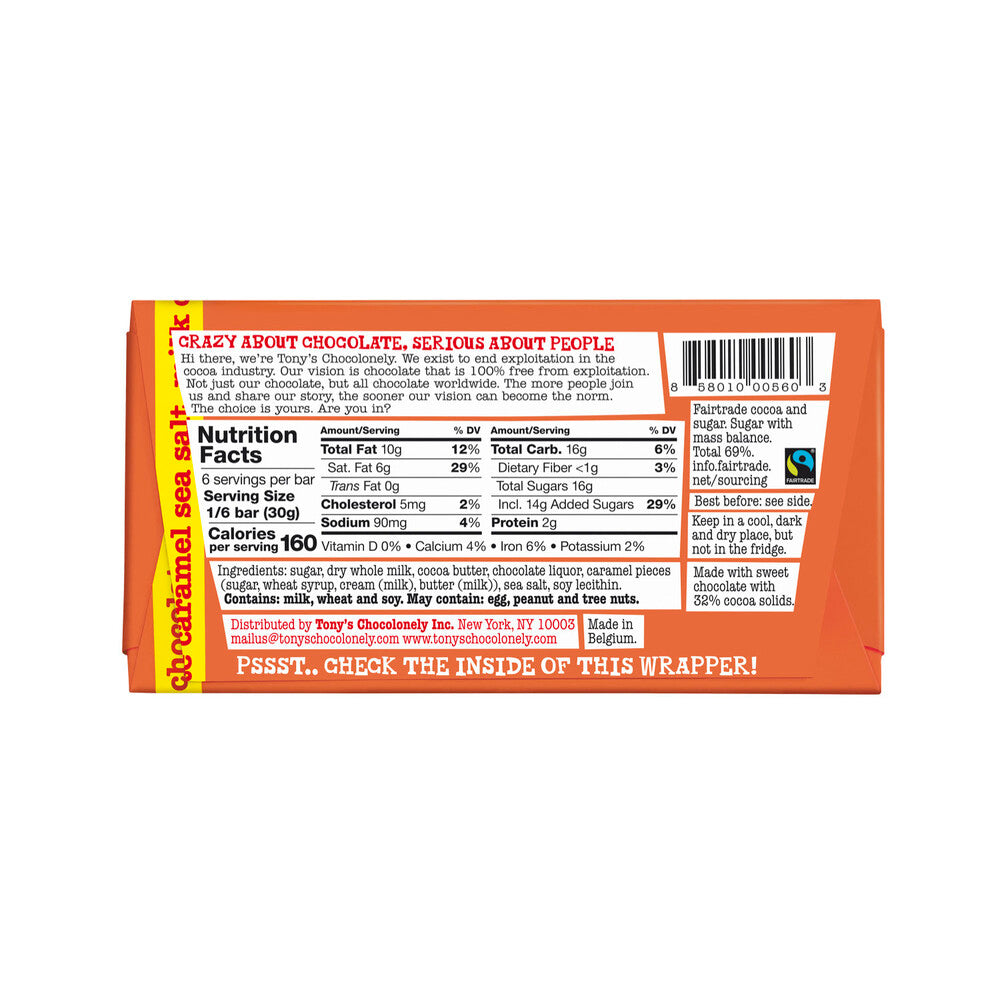 Tony's Chocolonely - Milk Caramel Sea Salt 180g