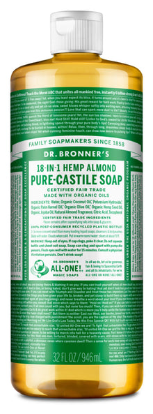 Dr Bronners - Almond Pure Castile Liquid Soap 946ml