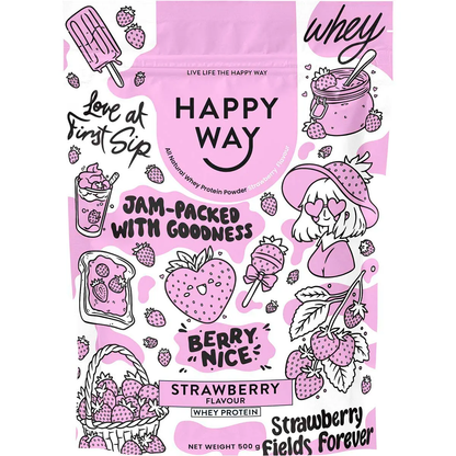 Happy Way - Whey Protein Powder Strawberry 500g