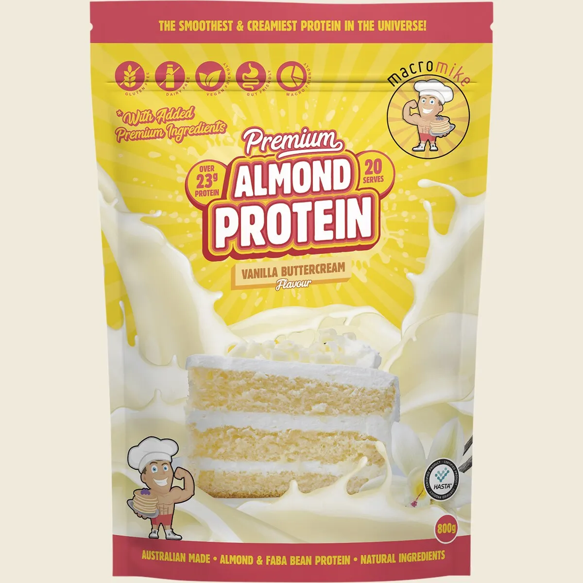 Macro Mike - Premium Almond Protein Vanilla Buttercream 800g