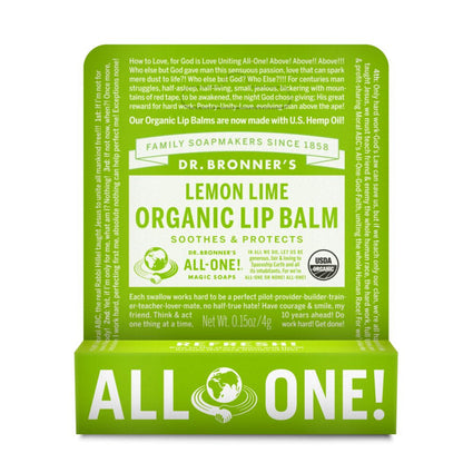 Dr Bronner's - Lemon Lime Lip Balm Hang Sell 4g