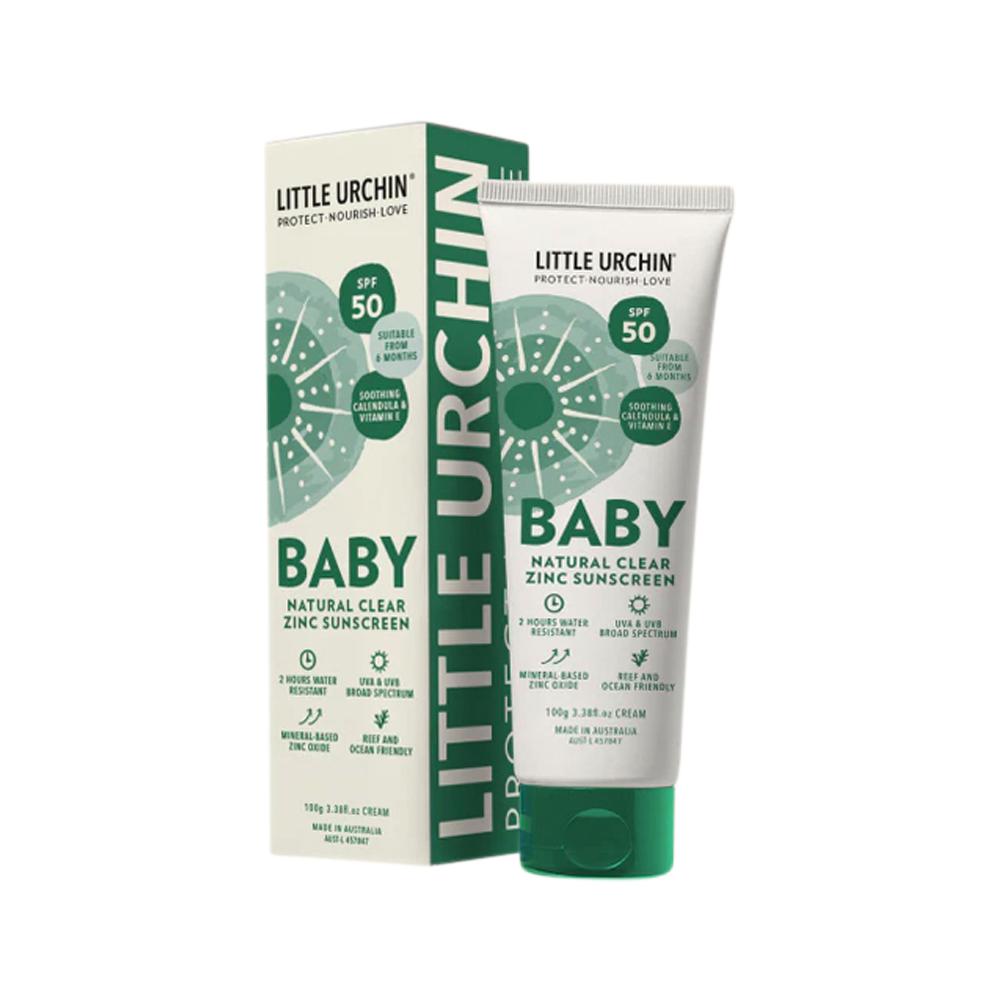 Little Urchin - Natural Sunscreen Zinc Clear Baby SPF50 100g