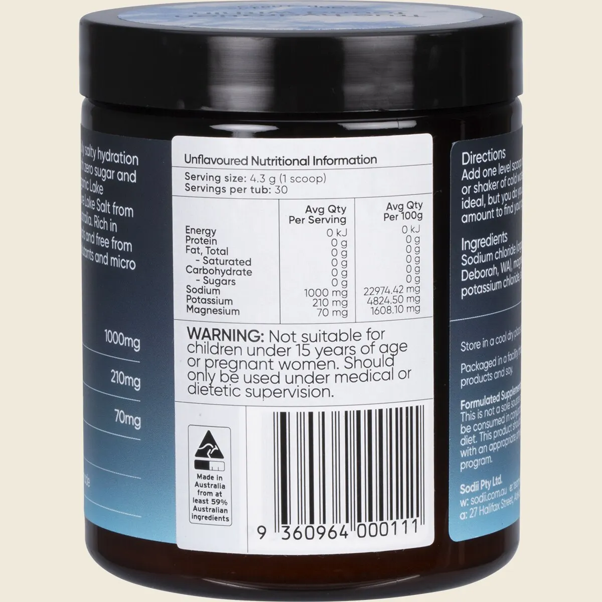 Sodii - Everyday Hydration Salts Unflavoured 129g