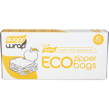 sugarwrap - Eco Zipper Bags Made from Sugarcane Small 40pk