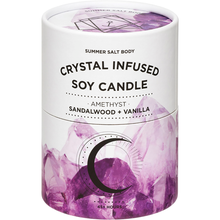 Summer Salt Body - Crystal Infused Soy Candle Amethyst Sandalwood & Vanilla