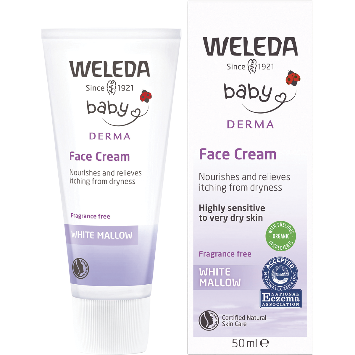 Weleda - Baby Derma Face Cream White Mallow Fragrance Free 50ml