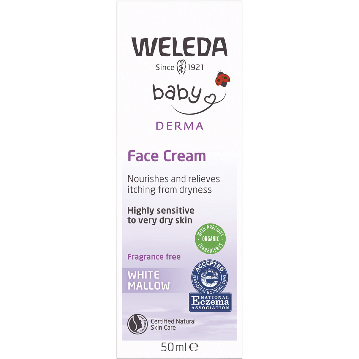 Weleda - Baby Derma Face Cream White Mallow Fragrance Free 50ml