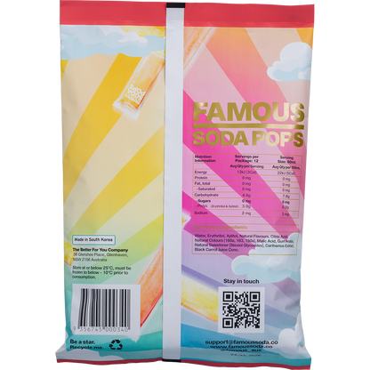 Famous - Zero Sugar Soda Pops Assorted Icy Poles 12x60ml 720ml