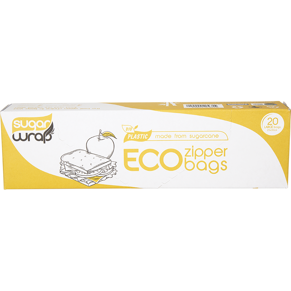 Sugarwrap - Eco Zipper Bags Made from Sugarcane Large 20pk