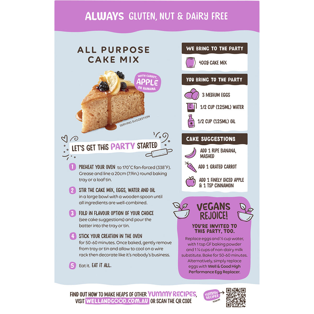 Well & Good - All Purpose Cake Mix 40% Less Sugar 400g