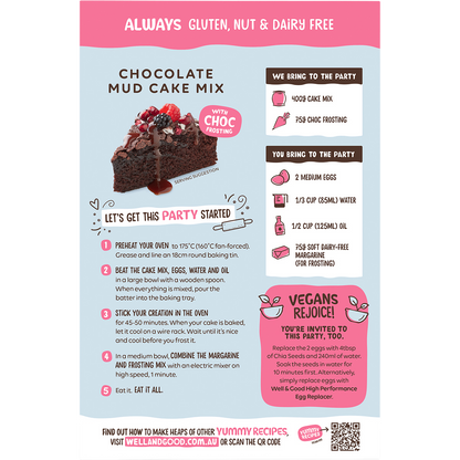 Well & Good - Chocolate Mud Cake Mix 475g