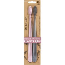 The Natural Family Co. - Bio Toothbrush (Twin Pack) Soft - Assorted Colours 2pk