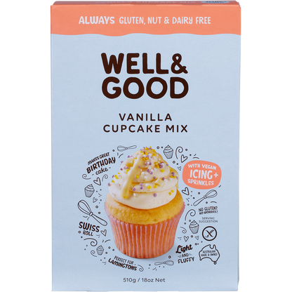 Well & Good - Vanilla Cupcake Mix 510g