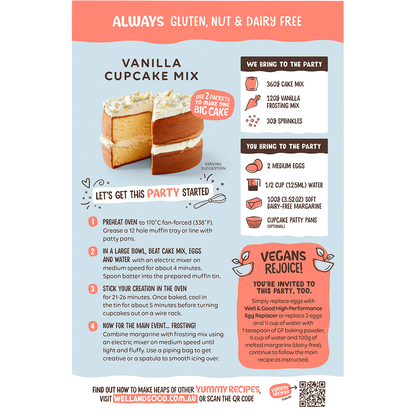Well & Good - Vanilla Cupcake Mix 510g