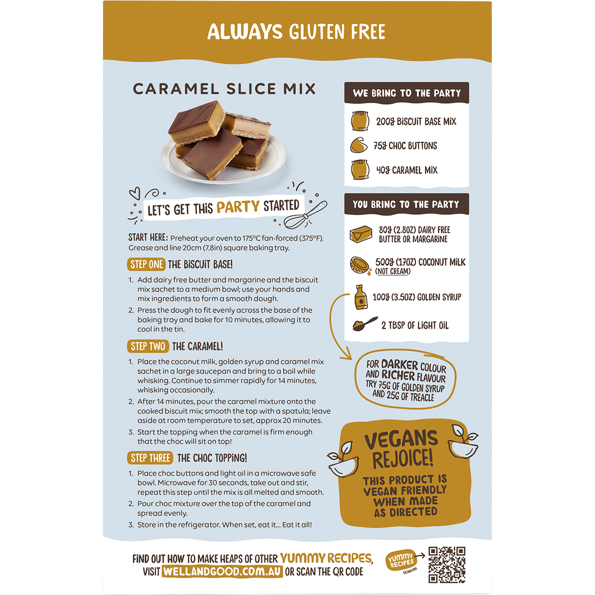 Well & Good - Caramel Slice Mix 315g