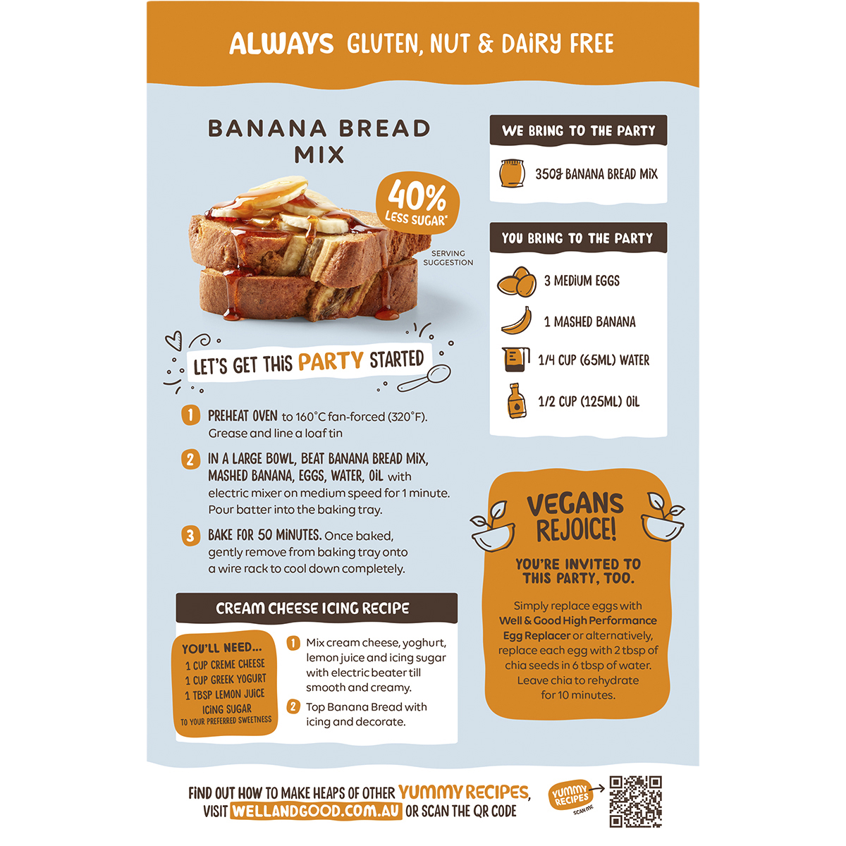 Well & Good - Banana Bread Mix 350g