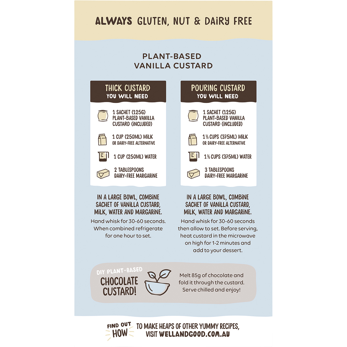 Well & Good - Plant Based Vanilla Custard Powder 250g