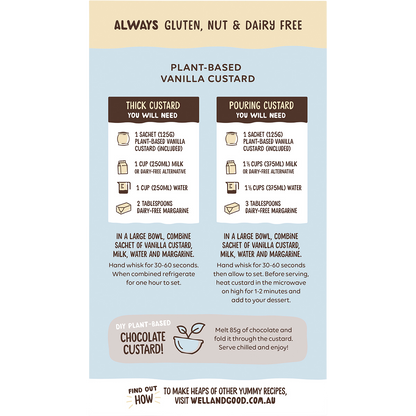 Well & Good - Plant Based Vanilla Custard Powder 250g
