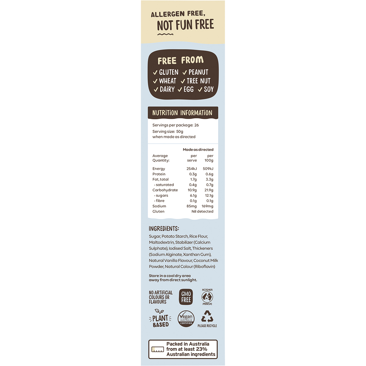 Well & Good - Plant Based Vanilla Custard Powder 250g