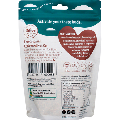 2die4 Live Foods - Organic Activated Buckinis 300g