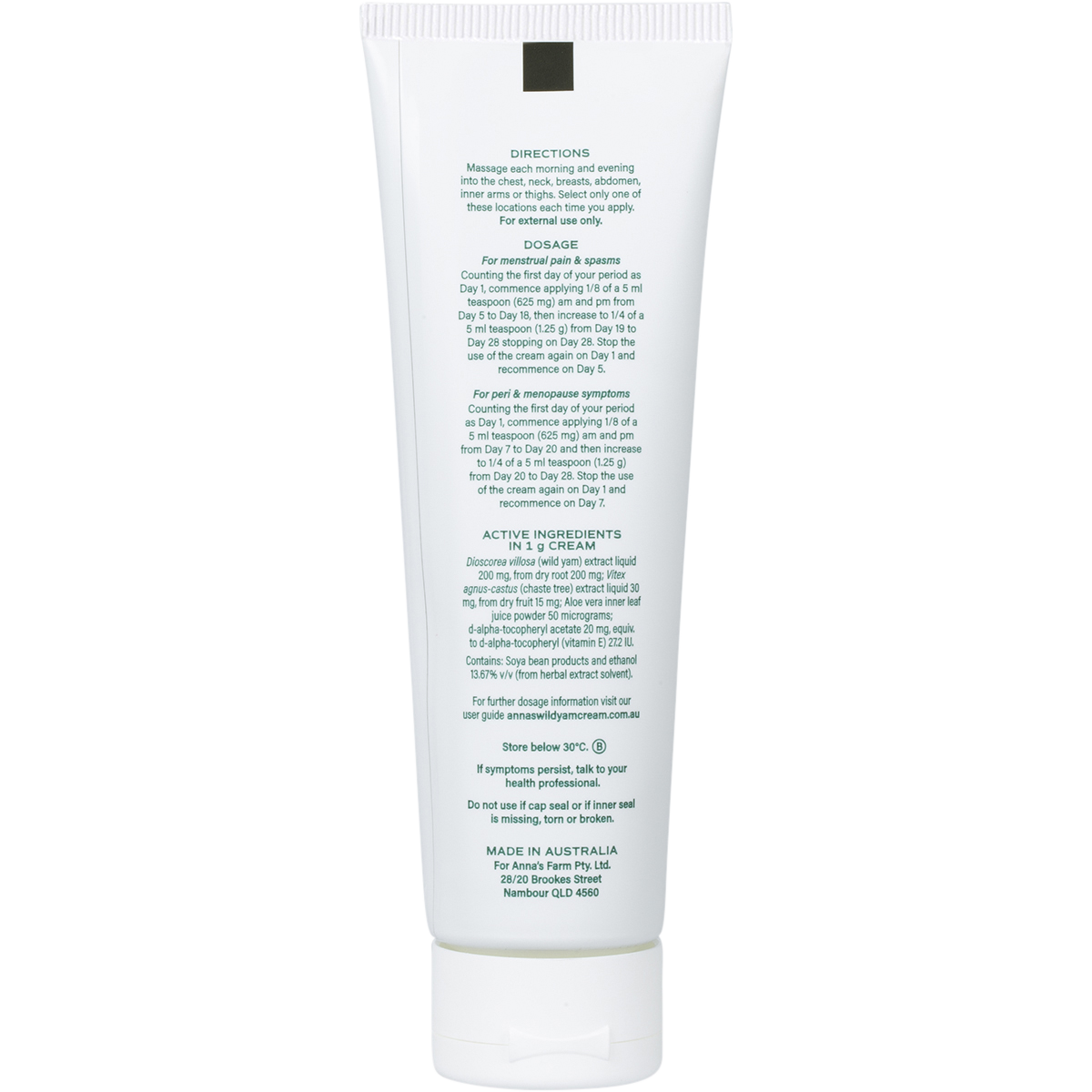 Anna's - Wild Yam Cream Menstrual & Menopausal Symptoms 100g