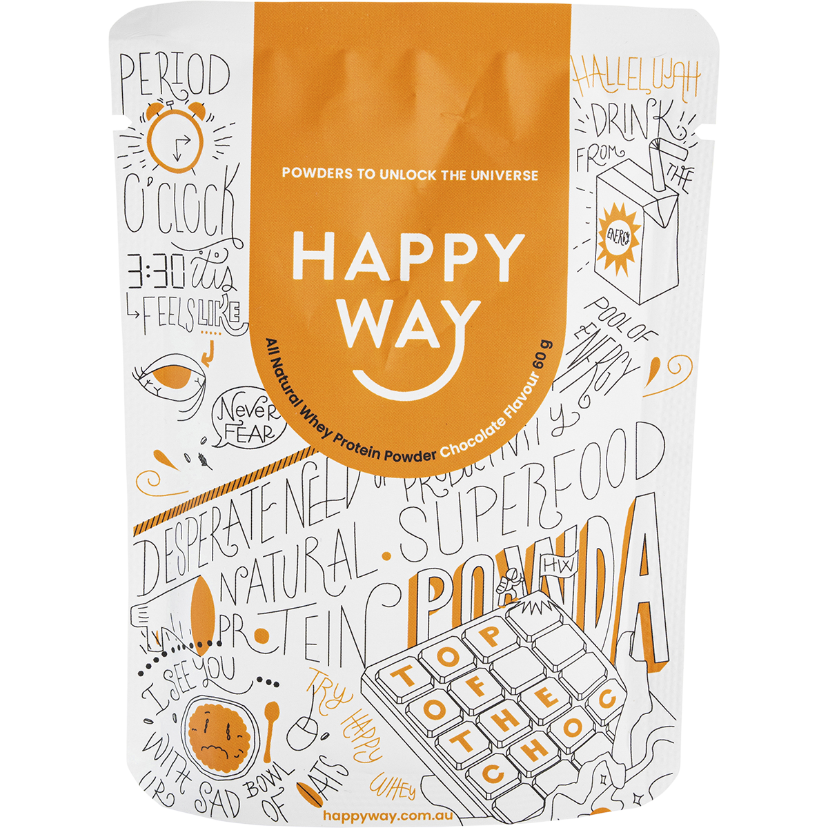 Happy Way - Whey Protein Powder Chocolate 60g