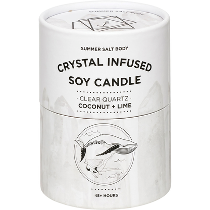 Summer Salt Body - Crystal Infused Soy Candle Clear Quartz Coconut & Lime