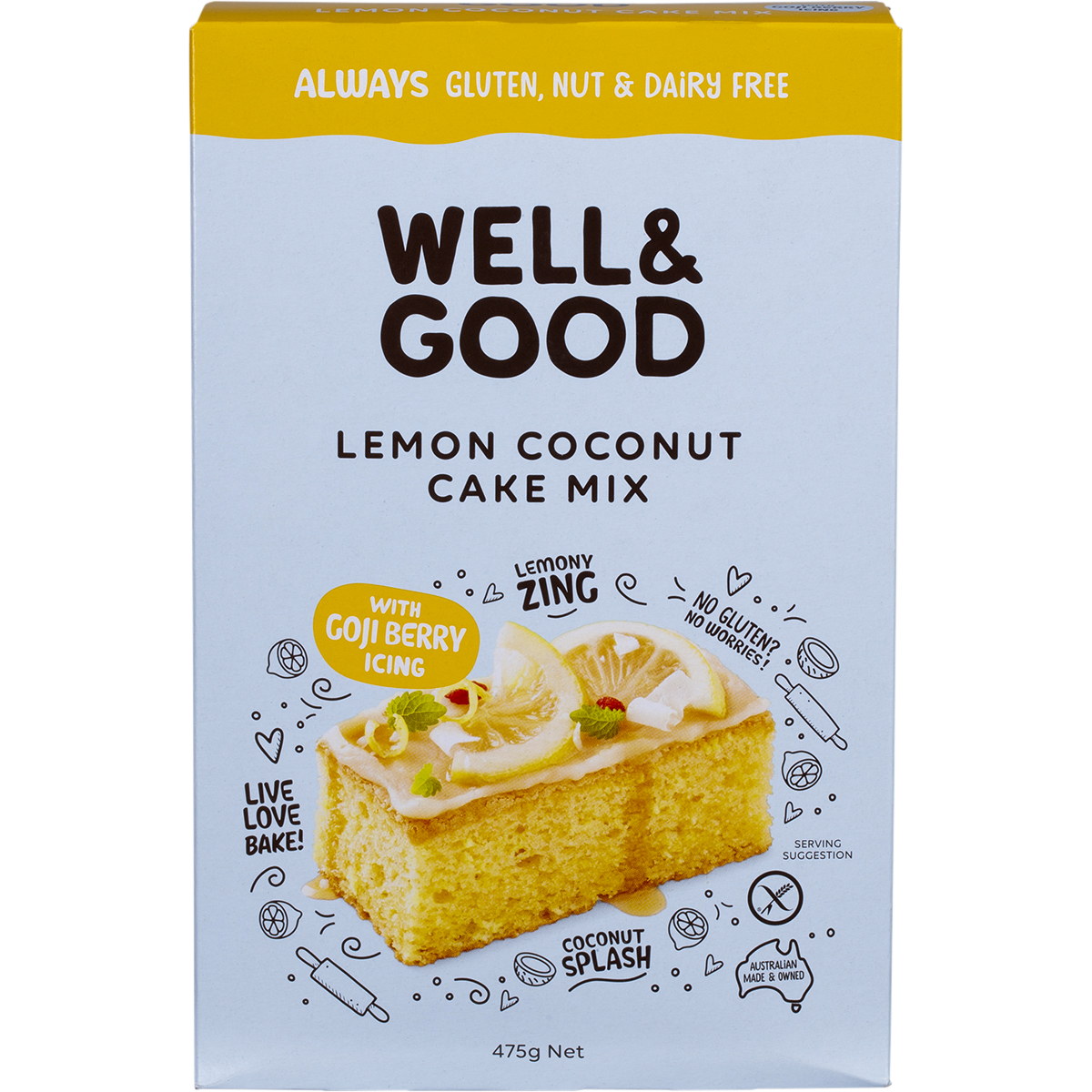 Well & Good - Lemon Coconut Slice 475g