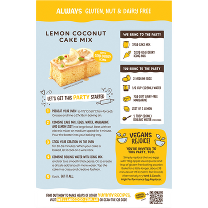 Well & Good - Lemon Coconut Slice 475g