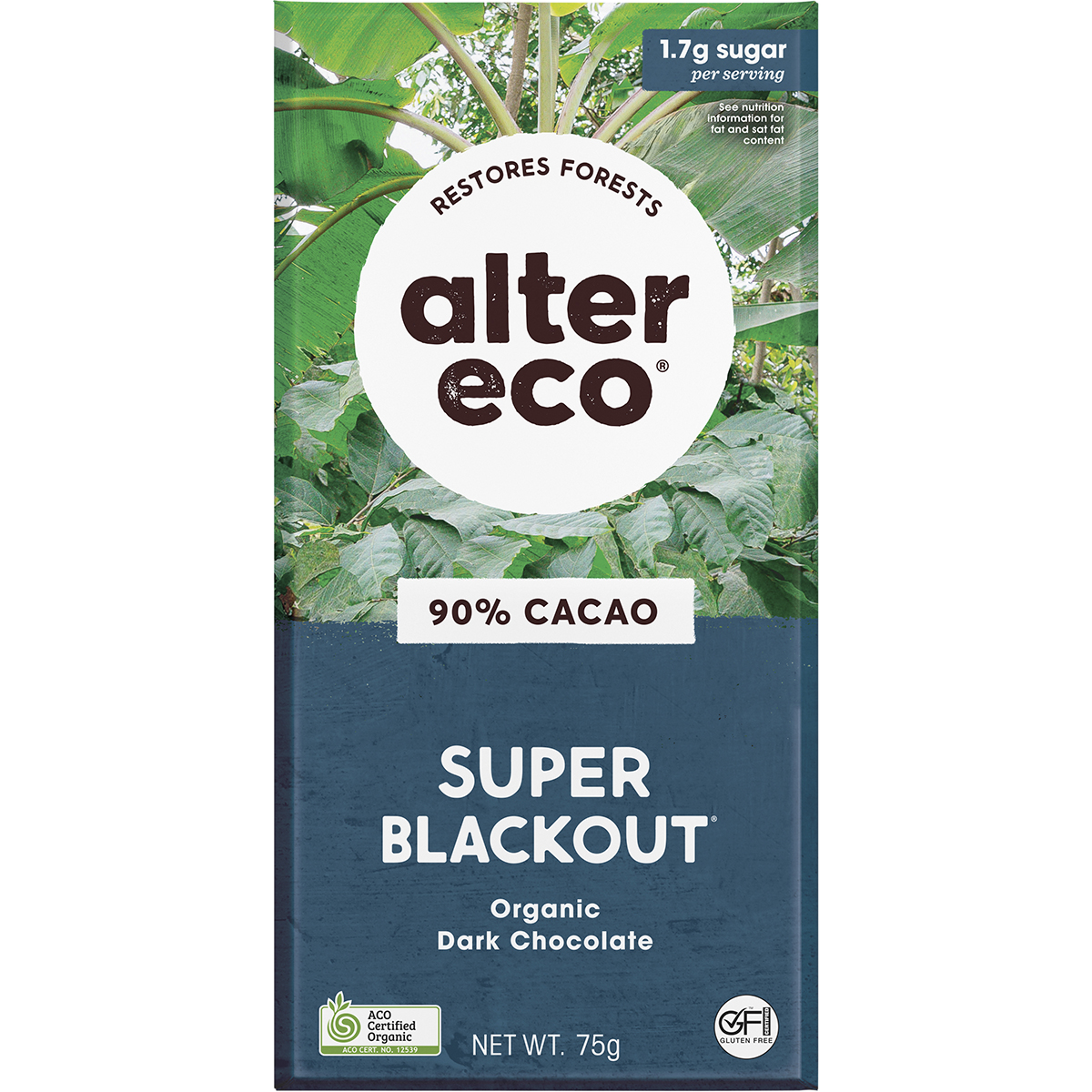 Alter Eco - Chocolate Organic Dark Super Blackout 75g