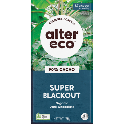 Alter Eco - Chocolate Organic Dark Super Blackout 75g