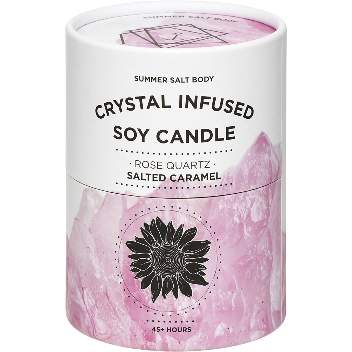 Summer Salt Body - Crystal Infused Soy Candle Rose Quartz Salted Caramel