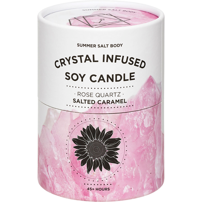 Summer Salt Body - Crystal Infused Soy Candle Rose Quartz Salted Caramel