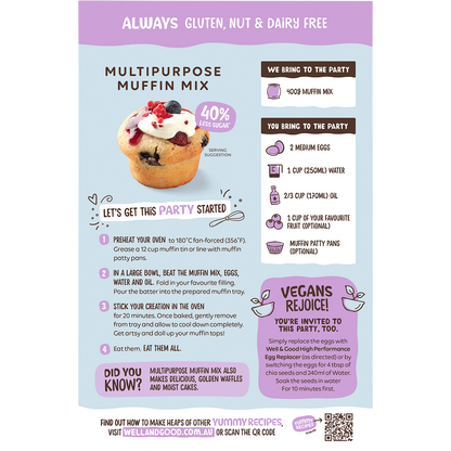 Well & Good - Multipurpose Muffin Mix 40% Less Sugar 400g