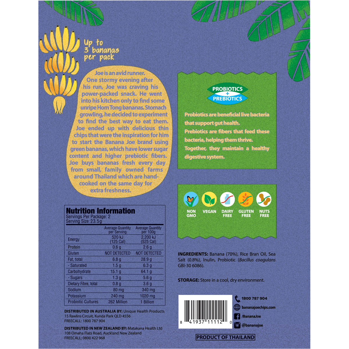 Banana Joe - Banana Chips Sea Salt 46.8g