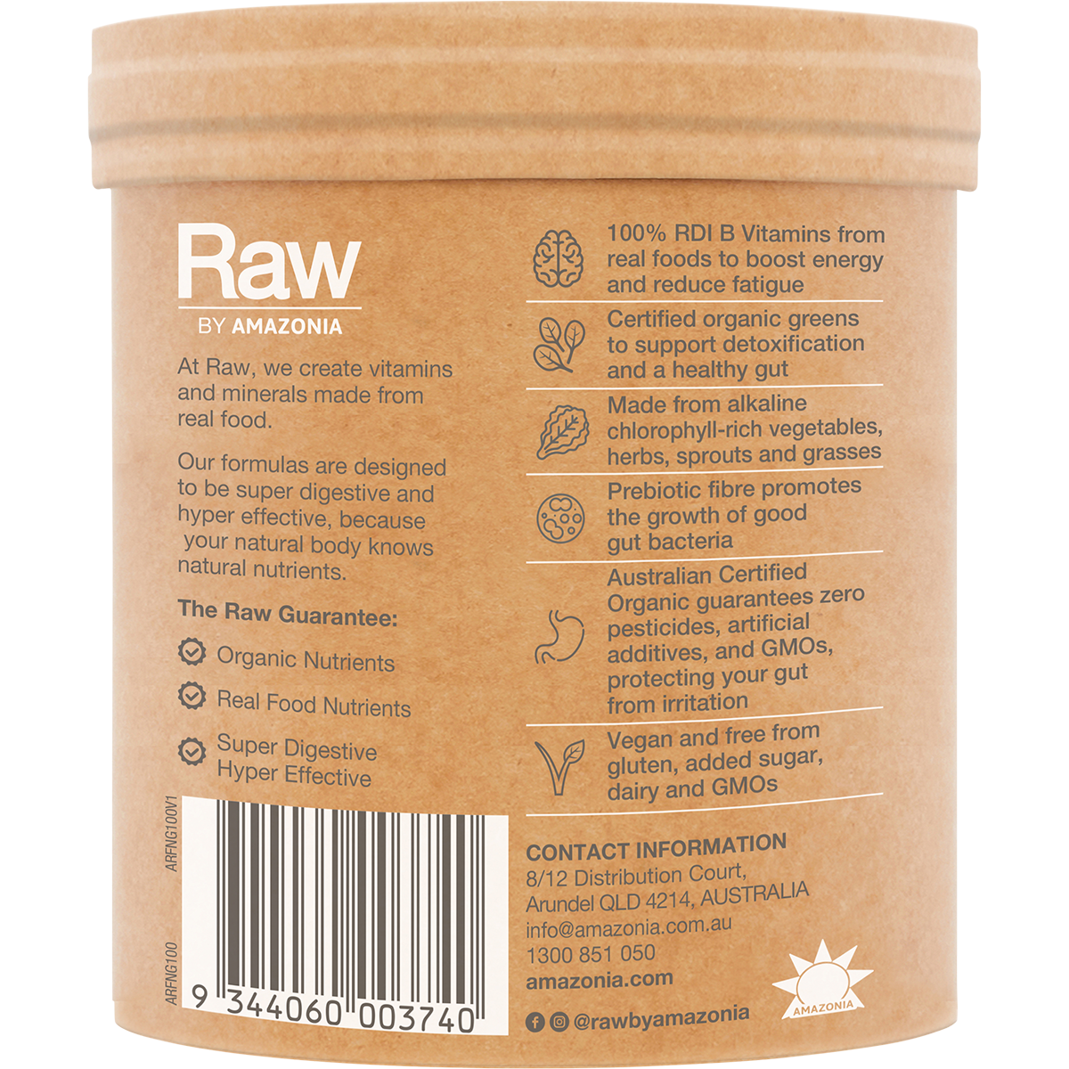 Raw Amazonia - Raw Organic Greens Vanilla Mint 100g